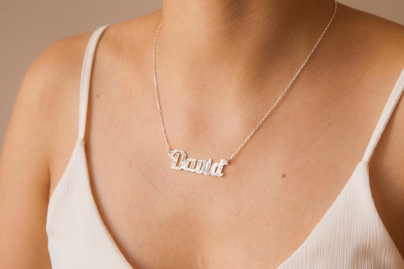 Chunky Gold, Name Necklace Personalized My Name Necklace Engraved Name Necklace Name Necklace for Women in Golden Silver custom necklace