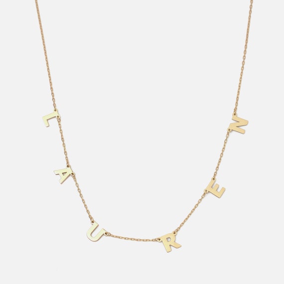 Gold Name Necklace, Necklace with Name, Personalized Family Necklace, Necklace for Women, Gold Name Necklace, Mother's Day Gift, MM01K07