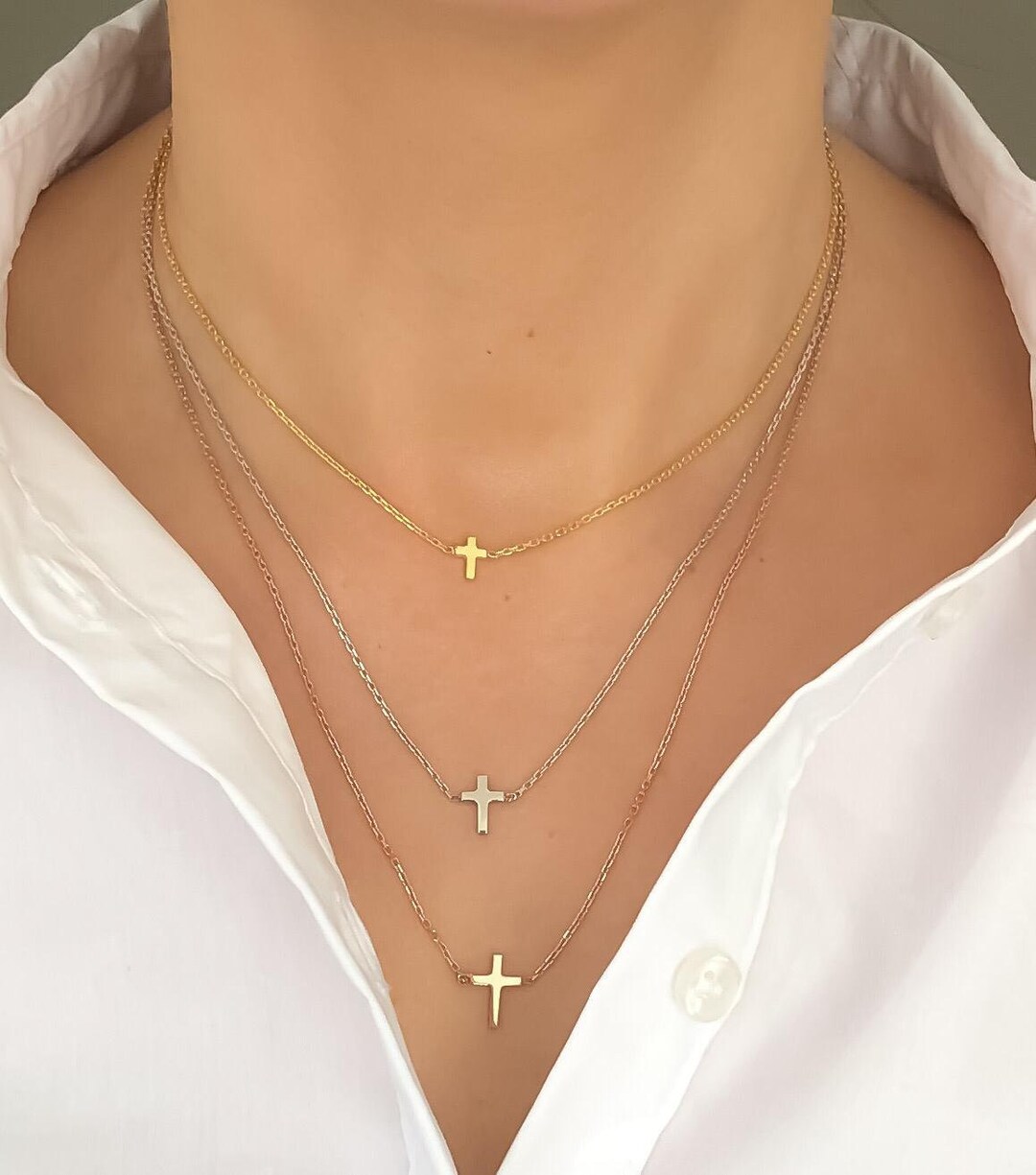 Dainty Cross Necklace, Dainty Necklace, Silver Cross Necklace, Gold