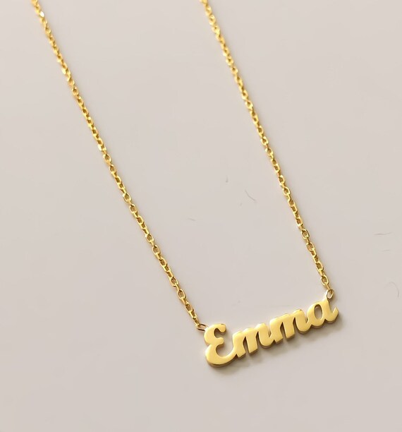 14k Solid Gold Name Necklace Name 