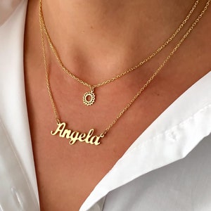 Layered Name Necklace, Personalized Name Necklace, Custom Your Name Jewelry, Custom Word Necklace, Gold Personalized Word, Layer Necklace image 5