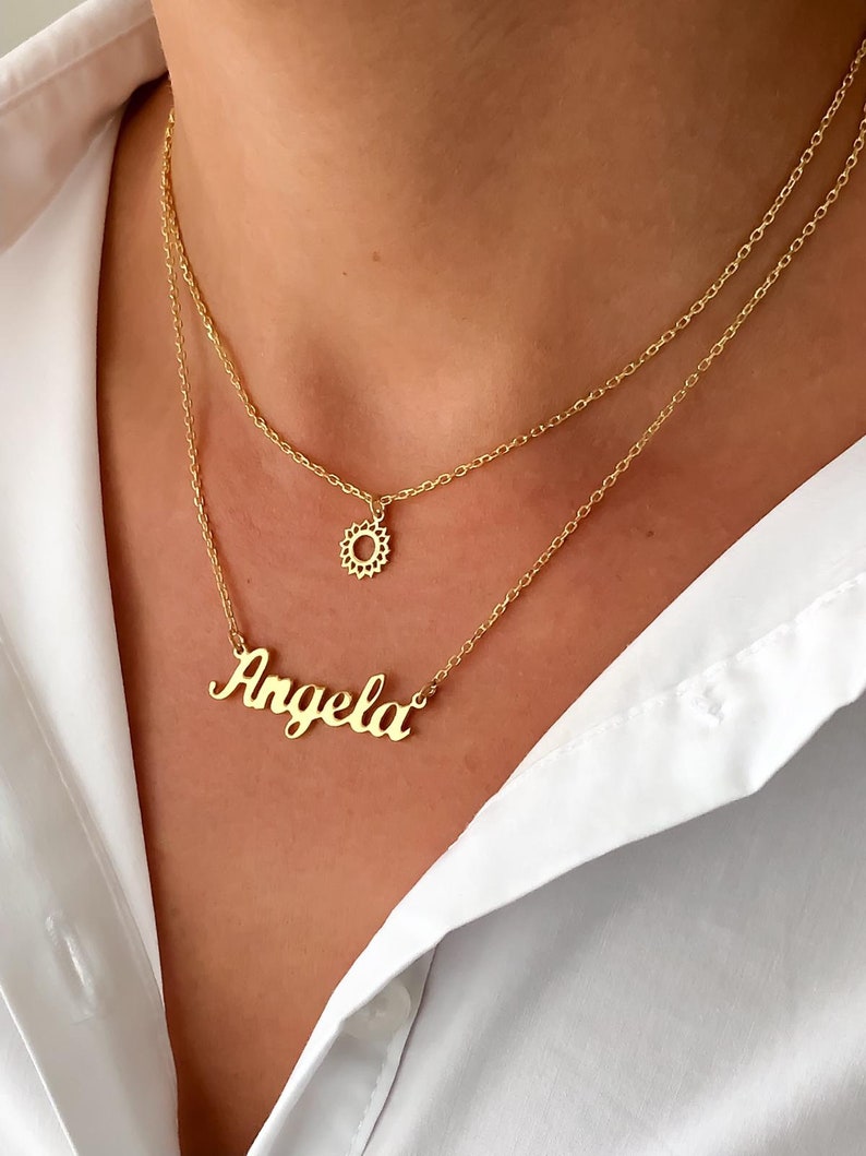 Layered Name Necklace, Personalized Name Necklace, Custom Your Name Jewelry, Custom Word Necklace, Gold Personalized Word, Layer Necklace image 5