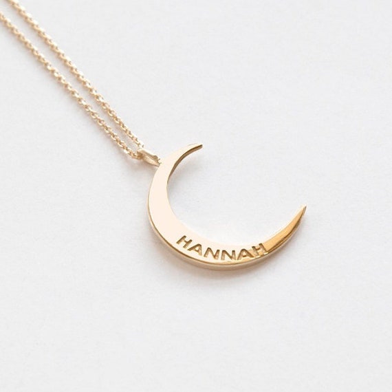 Collar de luna creciente, joyería para mujer, colgante de luna, collar de  media luna, collar lunar, collar personalizado con nombre de regalo para  aniversario de cumpleaños -  México