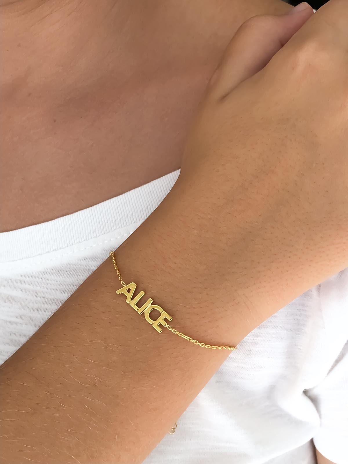 Name Bracelet Gold Name Bracelet Custom Name Bracelet Name Etsy