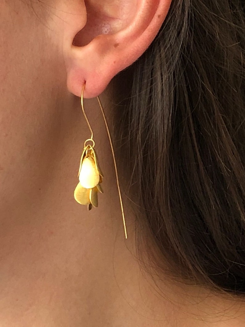 24K Plated Sterling Silver Earrings Sterling Silver Earrings Minimalist Earrings 100/% Handmade Earrings Modern Earrings