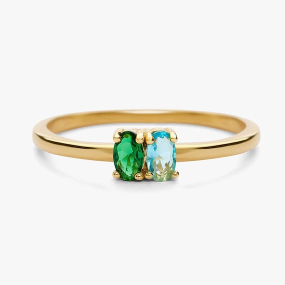 Stacking Birthstone Ring, Birthstone ring for women, Custom Birthstone Ring, Stacking Meaningful Gift, Mothers Birthstones Ring SG07M06