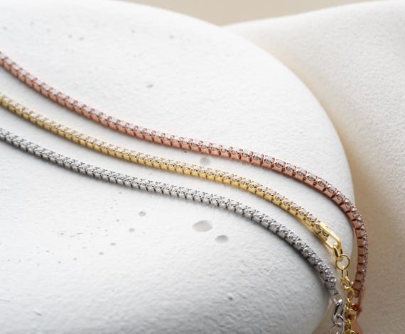 Dainty Tennis Bracelet, Cubic Zirconia Bracelet, Diamond Tennis Bracelet, Minimalist Bracelet, Brides Maid Gift, ZZX 7207