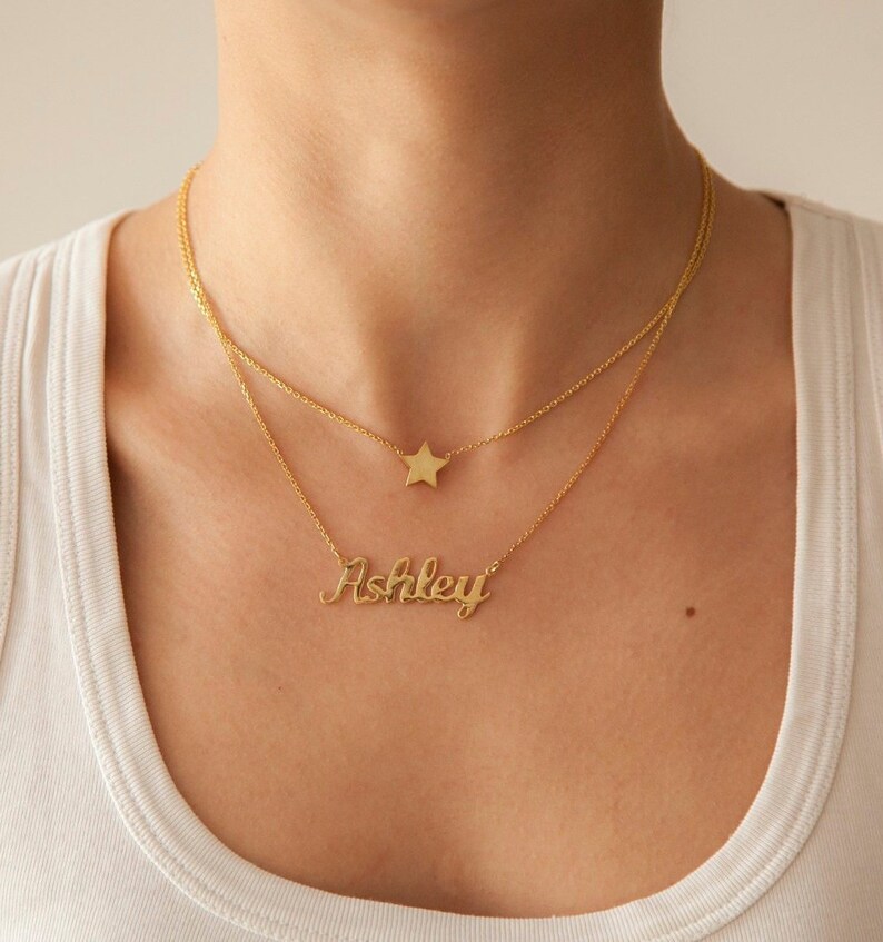 Personalized Name Necklace Layered Name Necklace Etsy