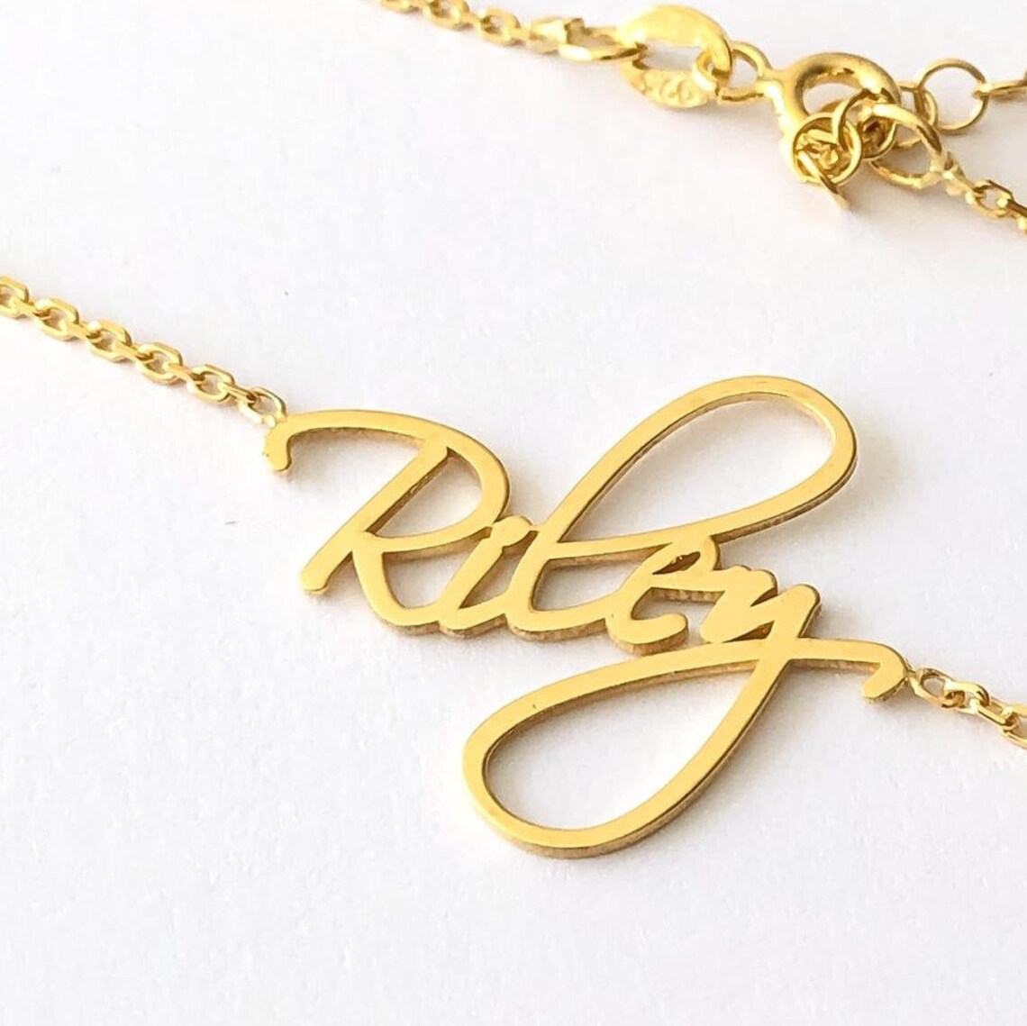 14K Solid Gold Personalized Name Necklace Custom Name | Etsy