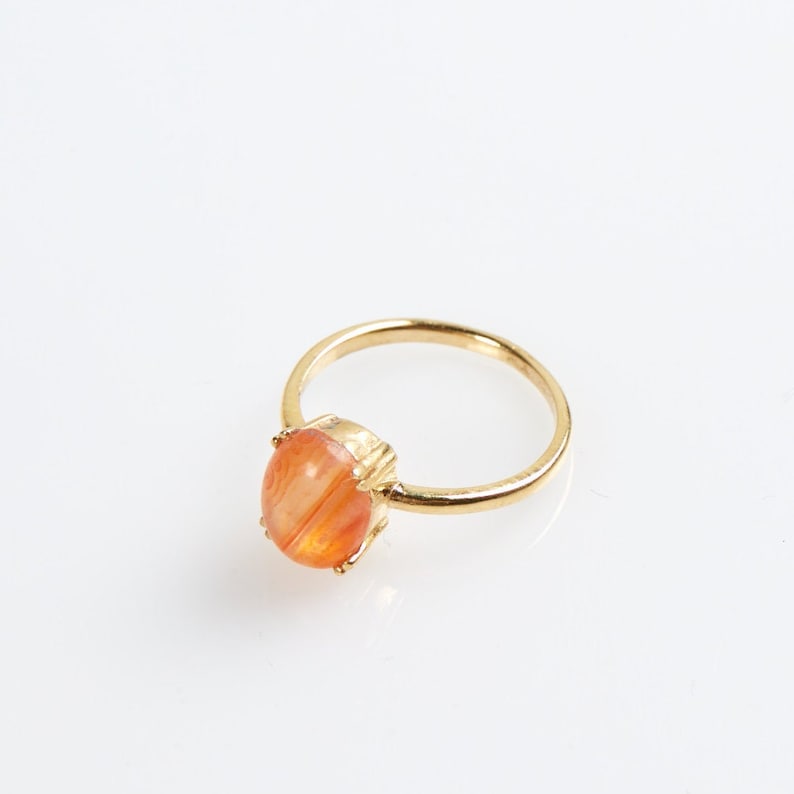 Natural Stone Ring, Carnelian Ring, Gemstone Ring, Natural Carnelian Ring, Red, Modern, Everyday, Gift, Gemstone Jewelry, Natural Stone image 3