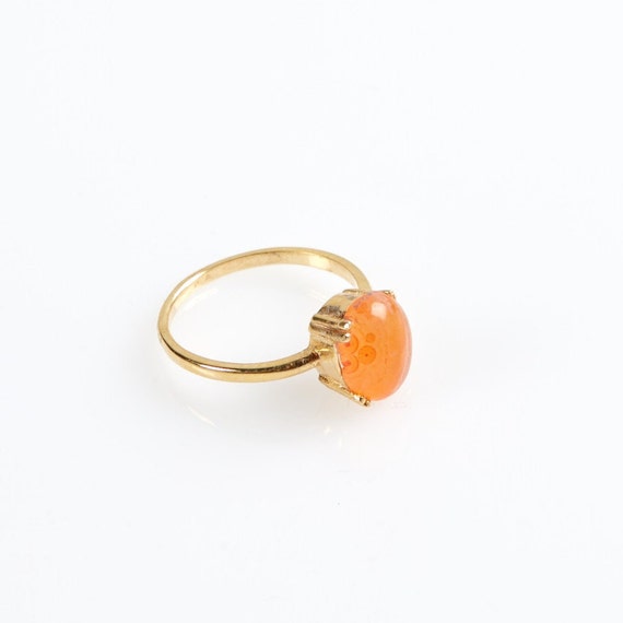 Oval Carnelian Ring: 14K Vermeil Sterling Silver Gemstone