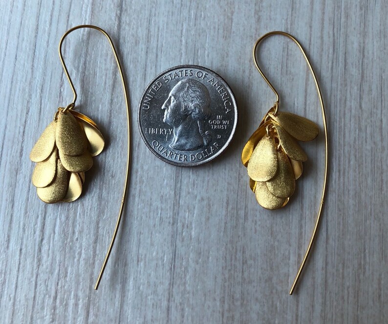 24K Plated Sterling Silver Earrings Sterling Silver Earrings Minimalist Earrings 100/% Handmade Earrings Modern Earrings