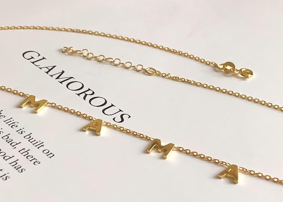 Gold MAMA Necklace - Elegant Mama Necklace for Mom, Personalized Gift for Mom, Mothers Day Gift, Exquisite Initial Mama Necklace MAM7R4