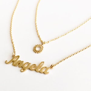 Layered Name Necklace, Personalized Name Necklace, Custom Your Name Jewelry, Custom Word Necklace, Gold Personalized Word, Layer Necklace image 2