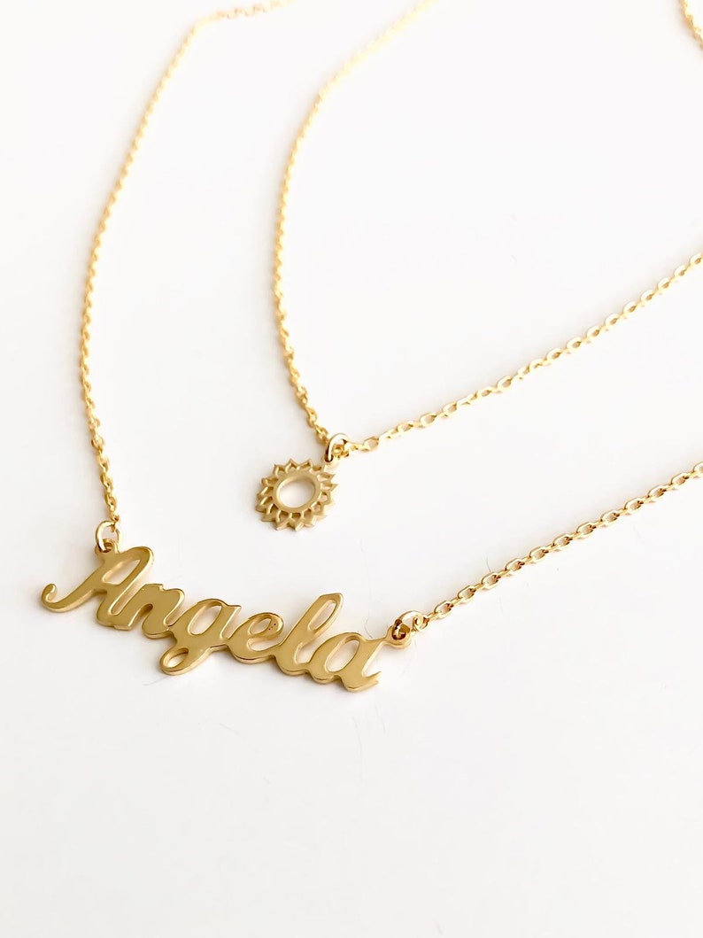 Layered Name Necklace, Personalized Name Necklace, Custom Your Name Jewelry, Custom Word Necklace, Gold Personalized Word, Layer Necklace image 2