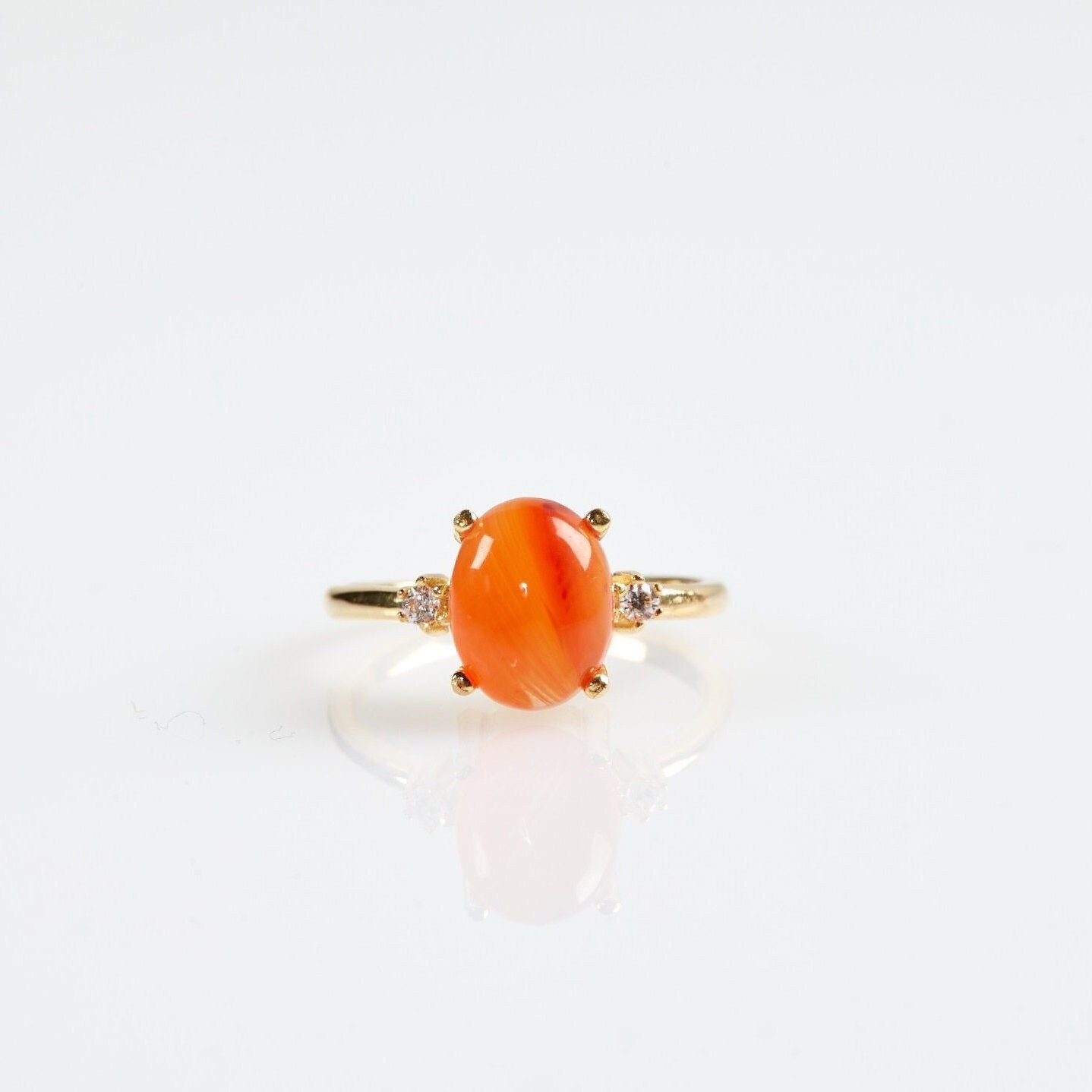 Natural carnelian shop ring