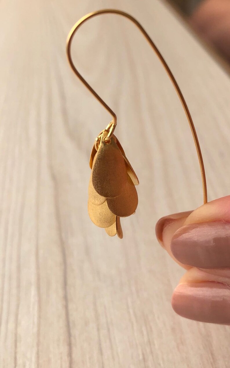 24K Plated Sterling Silver Earrings Sterling Silver Earrings Minimalist Earrings 100/% Handmade Earrings Modern Earrings