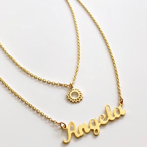Layered Name Necklace, Personalized Name Necklace, Custom Your Name Jewelry, Custom Word Necklace, Gold Personalized Word, Layer Necklace image 4