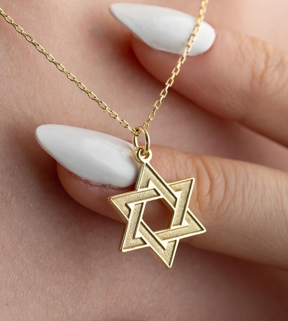 Designer Gold Star of David Necklace,  Original Star of David Necklace, Unique Dainty Star of David Pendant Meaningful Refined Gift RR80G25