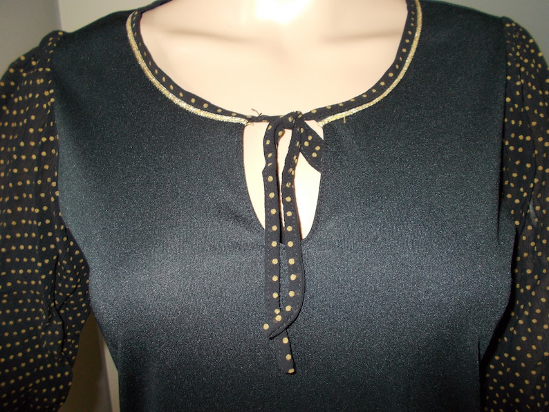 Vintage blouse shirt Golden Dots by tru size 38