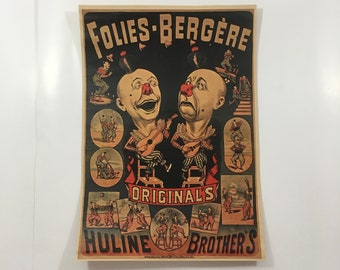 Freak Show Clown Poster Sideshow Circus Freakshow Carnival Clowns Print