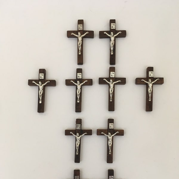 Holy Cross Jesus Christ Pendant Wood Crucifix Crosses Charms Christian Catholic Jewelry 10 Pcs