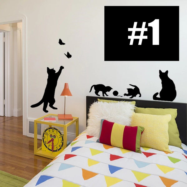 Cat Wall Decal Etsy