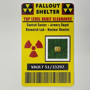 Atomic Bomb Shelter ID Cards Top Secret ID Badge Bunker Vault Clearance Safety Bunkers