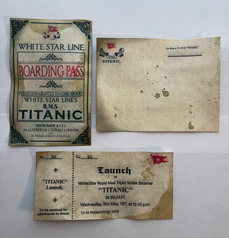 Titanic Boarding Pass Titanic Launch Ticket Titanic Etsy