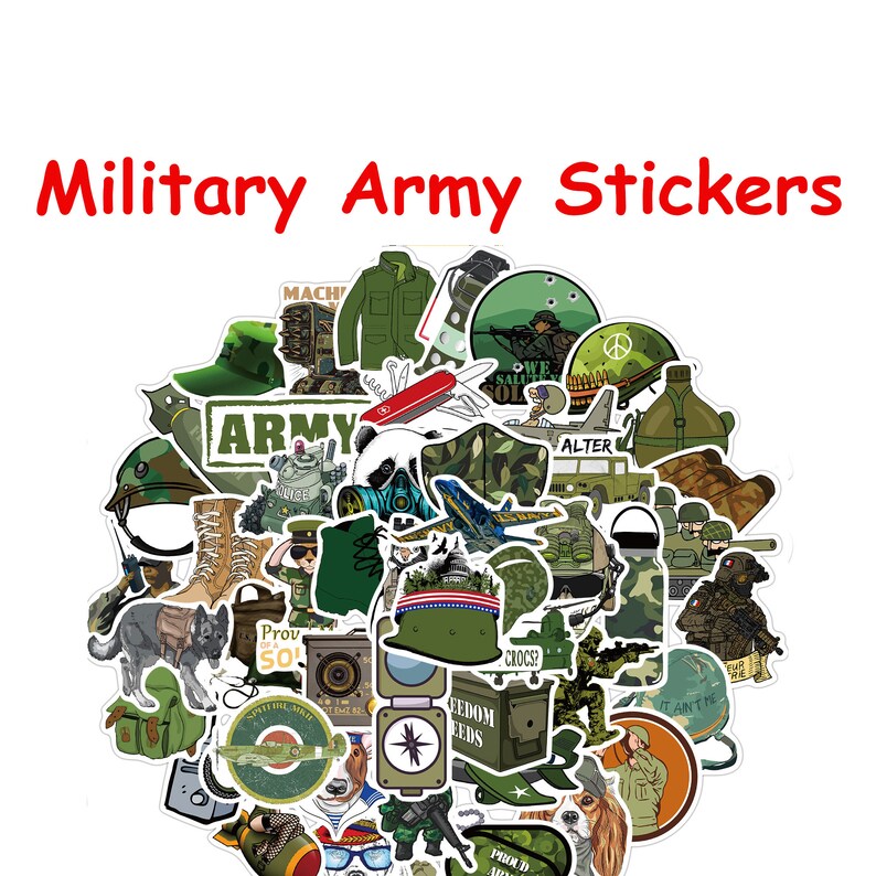 Military Army Stickers 50 Pcs Soldier American Patriot Etsy