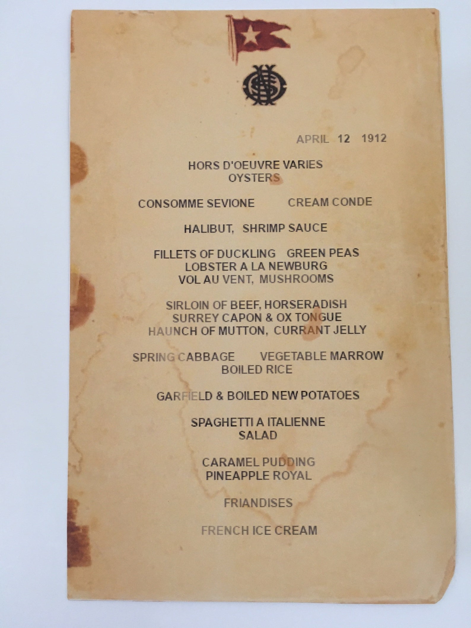 Titanic Dinner Menu and Titanic First Class Boarding Pass Etsy