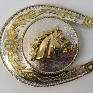 Horseshoe Ring Shape Belt Buckle Country Western Cowboy Style