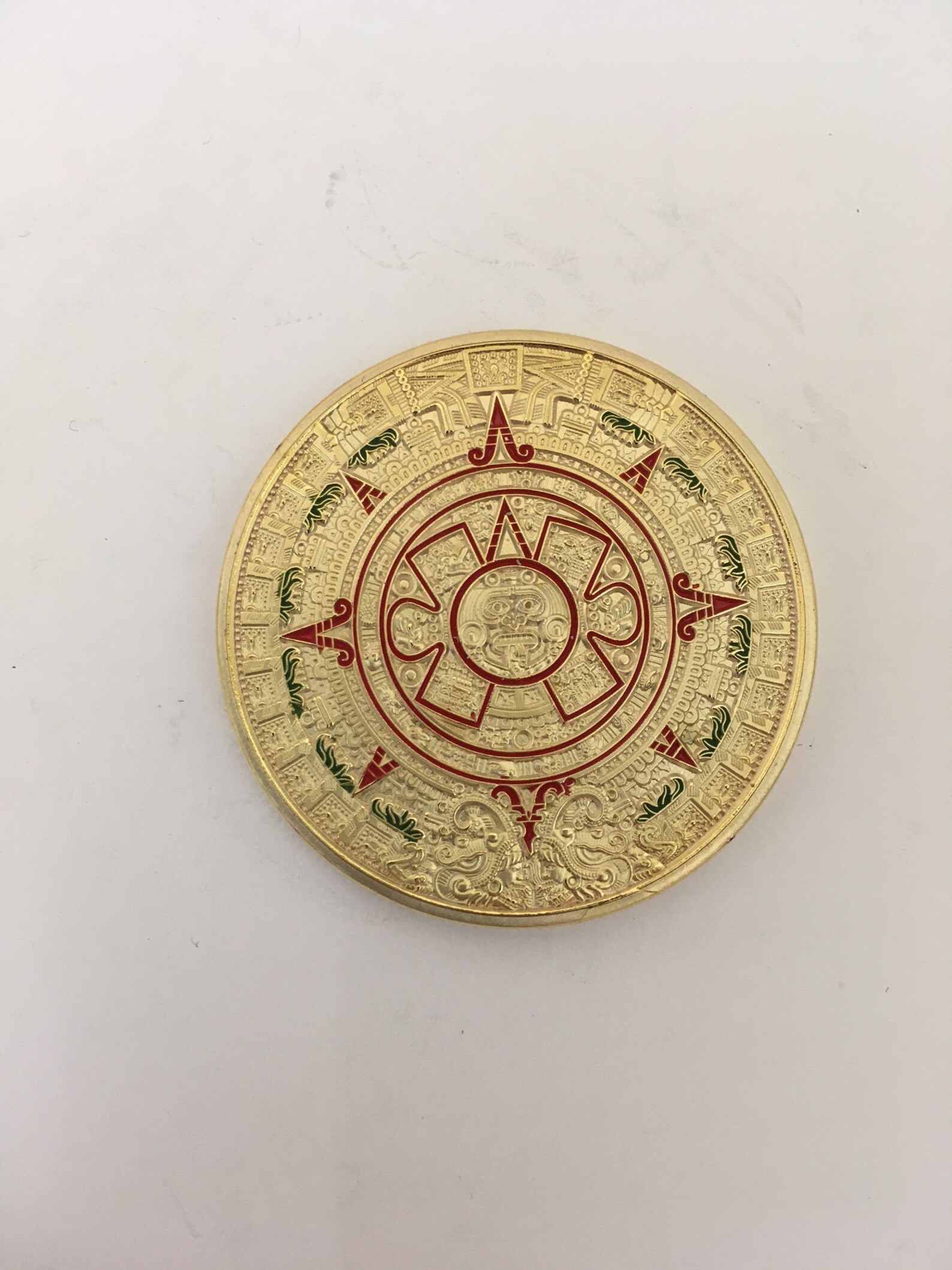 Mexico Mayan Aztec Calendar Replica Fake Gold Coin Etsy