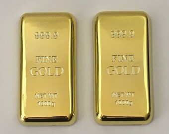 Fake Gold Bar Bullion Paperweight Paper Weight Gold Brick Prop