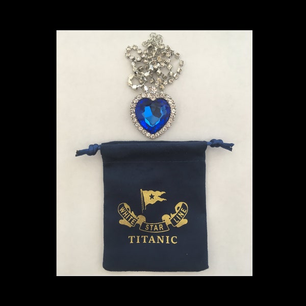 Titanic Heart of the Ocean Necklace with Soft Pouch