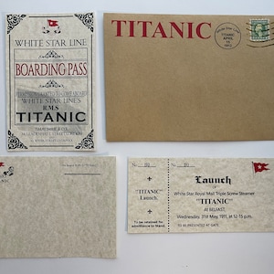 Titanic Boarding Pass, Titanic Launch Ticket, Titanic Postcard, and ...