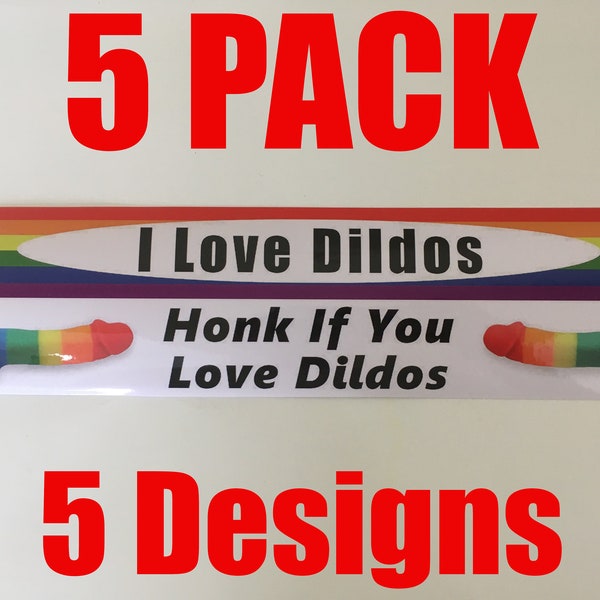 Prank Bumper Stickers Funny Joke Bumper Sticker Revenge Gag Gift Love Gay - 5 Pack