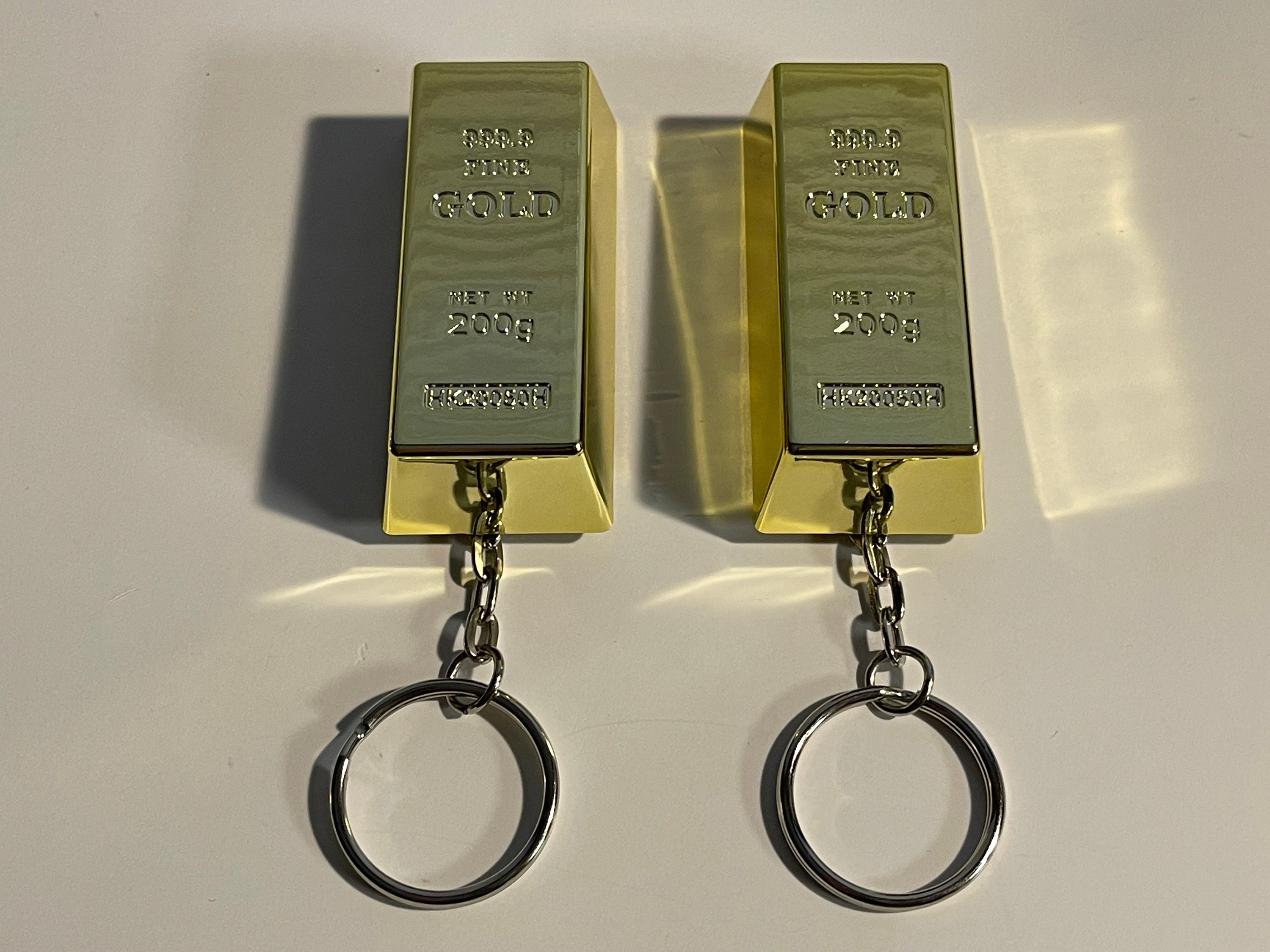 Gold Bar Bullion Keychain Key Chain Fine Gold 999.9 1.00 oz NET WT Replica  Gift
