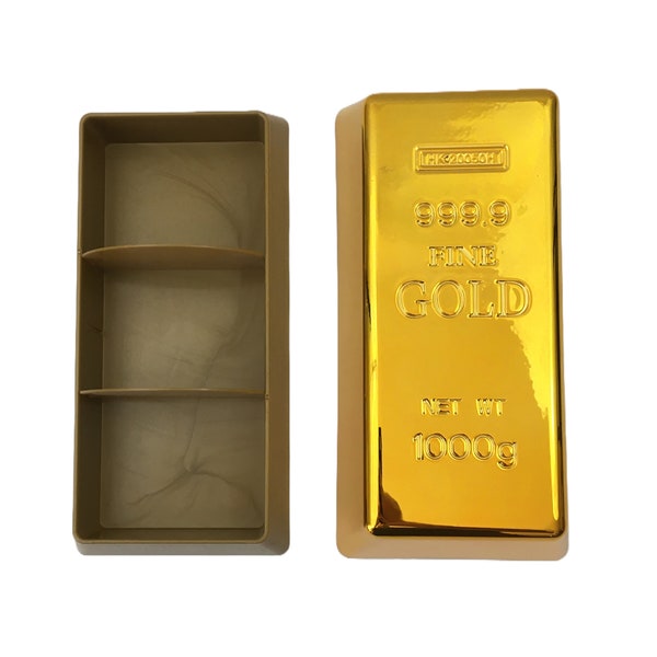 Gold Bar Bullion Storage Case Business Card Display Holder Fake Gold