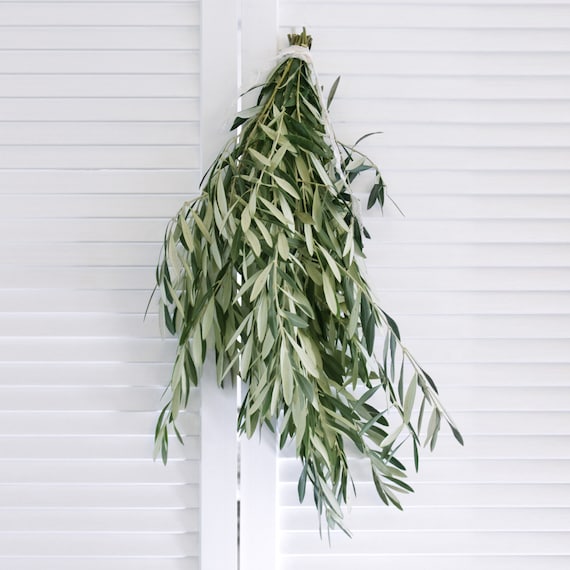 Handmade Fresh Olive Branch Greenery Garland for Wedding, Home Decor,  Holiday Party, Christmas Decor 