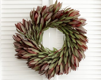 Handmade Fresh Wreath - Safari Sunset Wreath 20" for front door decor - Holiday Wreath - Thanksgiving - Christmas