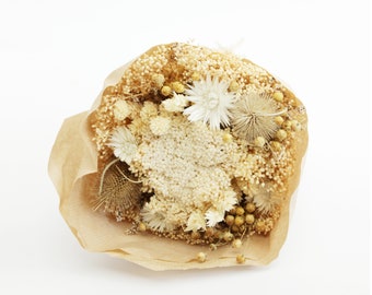 Céline (White) | Bundle of Joy Bouquet | Air-dried Preserved Wild Flower Bunch – Gift for her, Home Décor, Wedding
