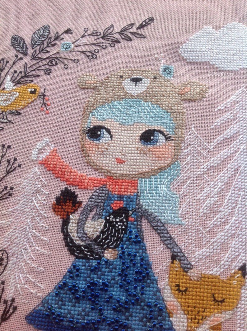 42 colors DMC 24x28 cm Crossstitch pattern Natsumi-summer beauty,size 149x177