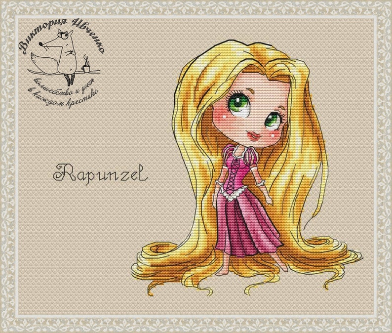 Crossstitch pattern Rapunzel crossstitch,xstitching,xstitch,embroidery,pattern,cross stitch,hobby,needlework,needlepoint,chart,pdf