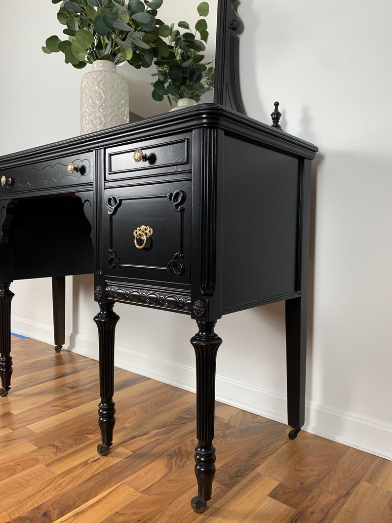 SOLDVintage black vanity black makeup vanity vanity Etsy