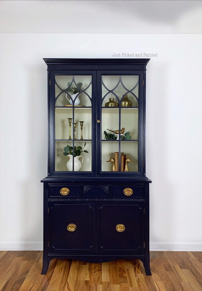 SOLDNavy Hutch navy china painted china Etsy