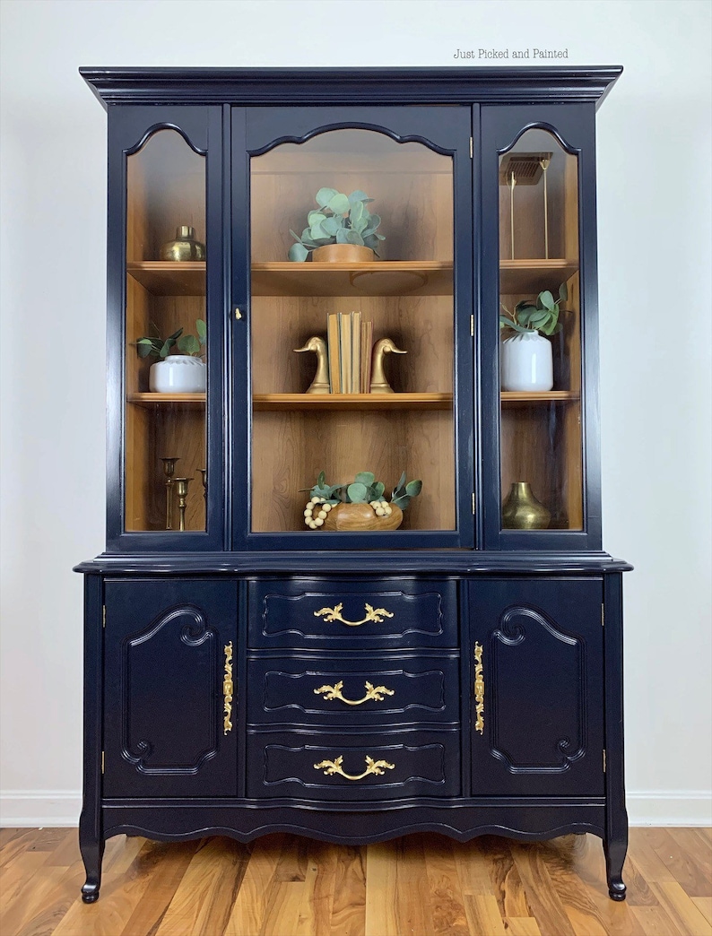 Navy China navy hutch painted hutch painted China Etsy