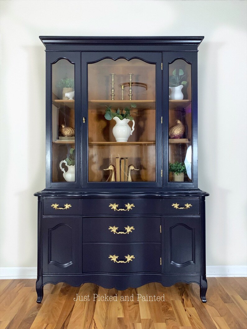 SOLDNavy China navy hutch painted hutch painted Etsy