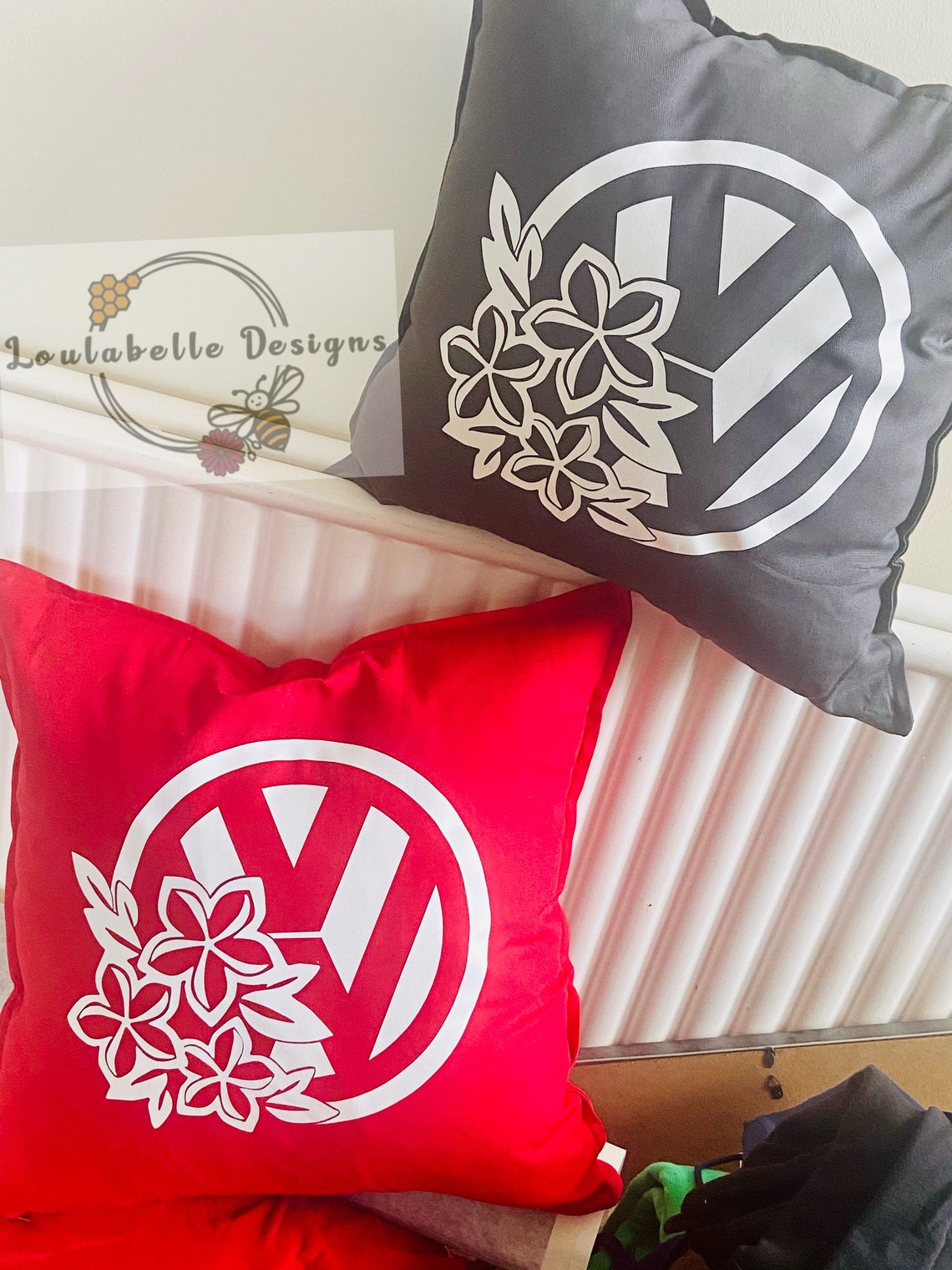 Volkswagen camper van transporter vw flower hibiscus cushion Etsy