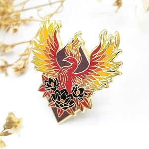 Greek Phoenix Hard Enamel Pin: Mythology Art